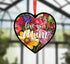 Love You Mum Stained Glass Effect Heart Suncatcher